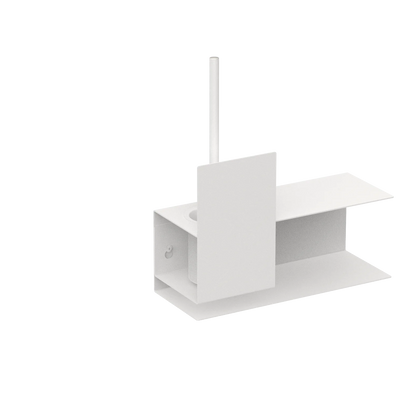 Escobillero Sorrento – accesorios baños modernos en acero inoxidable L (37cm) Blanco - Kaimok Design