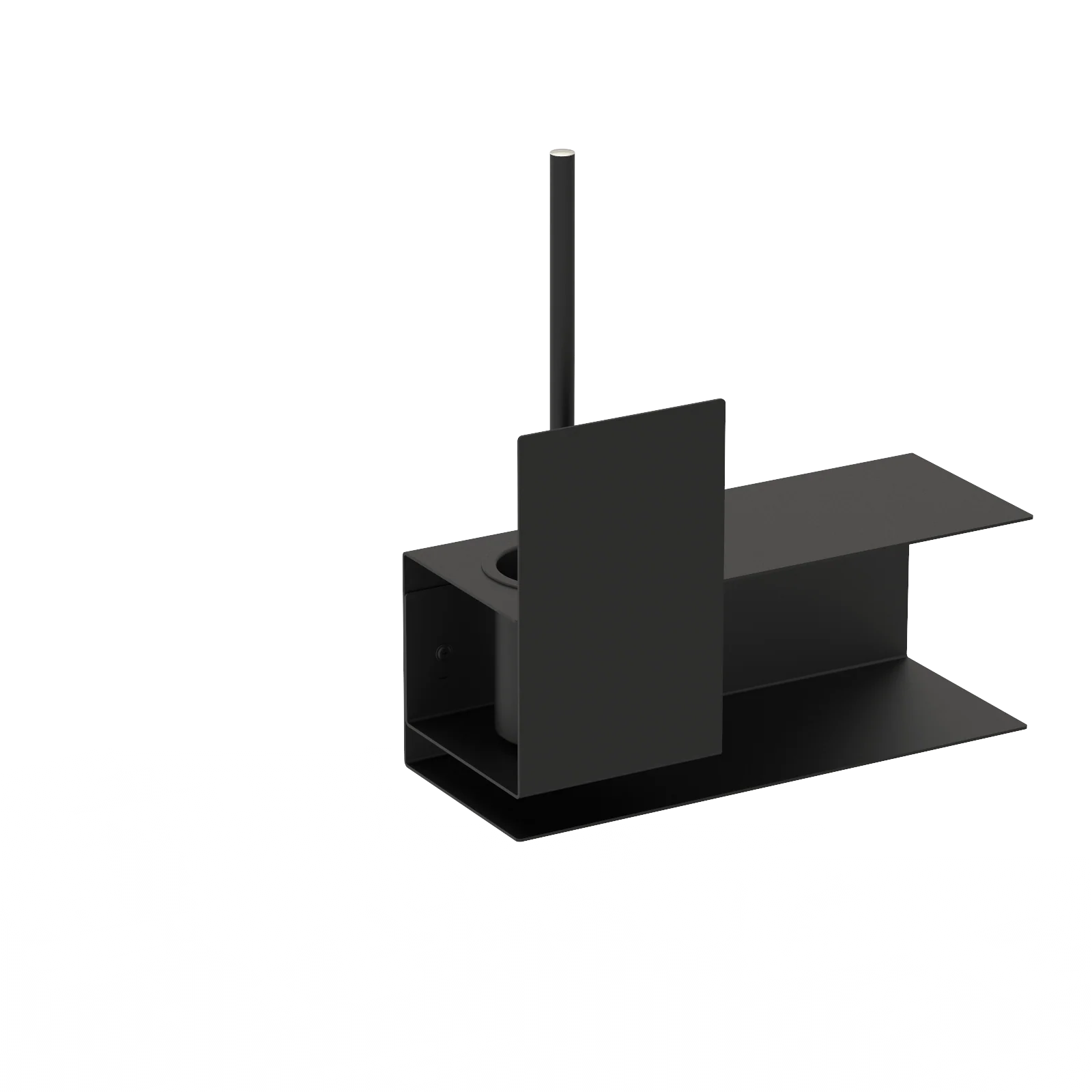 Escobillero Lugano negro L – escobillero pared baño moderno – Kaimok Design