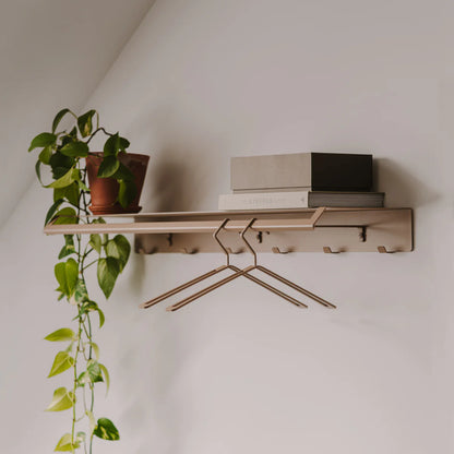 Perchero de pared Ibiza – colgador de pared con estante y ganchos - Kaimok Design